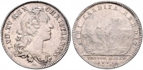 Frankreich-Jetons. 
Ludwig XV. (1715-171774). Silberjeton 1749, von F. Marteau, Tr\'e9sor Royal, Brb. des Königs re. mit umgehängtem Löwenfell/Kornfe...