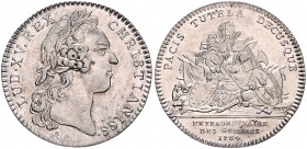 Frankreich-Jetons. 
Ludwig XV. (1715-171774). Silberjeton 1764, signiert R. fil. (Charles N. Roettiers), Extraordinaire des guerres , Brb. des Königs...