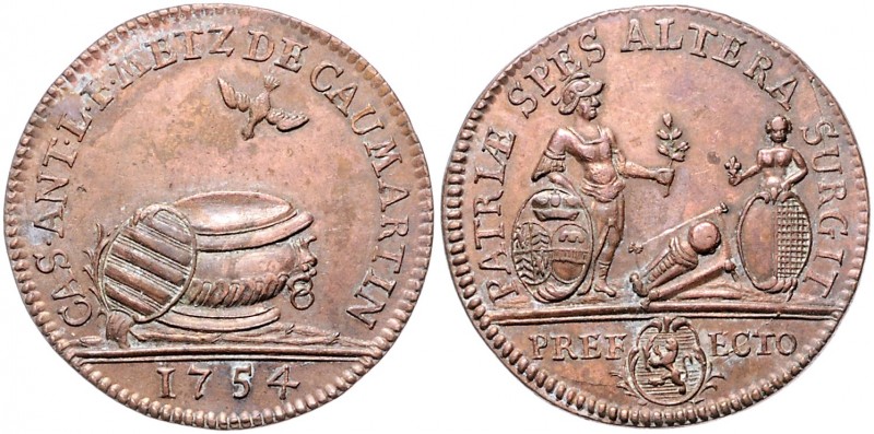 Frankreich-Jetons. 
Metz/Lothringen, Kupferjeton 1743, unsign., auf die Taufe d...
