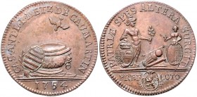 Frankreich-Jetons. 
Metz/Lothringen, Kupferjeton 1743, unsign., auf die Taufe des Sohnes von Antoine L. F. de Caumartin de Saint-Ange, Intendant von ...