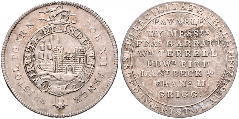 Großbritannien-Token. 
Somersetshire. Bristol, XII Pence 1811, Silber, 25 mm, 4...