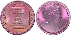 Jungferninseln (Brit. Virgin Islands). 
5 Dollars 2004, Titan, magentafarben, 125. Todestag von Sir Rowland Hill (Reformator des brit. Postwesens), B...