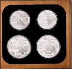 Kanada. 
6 offizielle Olympic Coin Proof Sets 1973-1976, Olympische Spiele Montreal, mit je 4 Münzen (2x 5 und 2x 10 Dollars), zus. 24 Münzen (Silber...