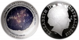 Kanada. 
5 Dollars 2016, Silber mit Farbdekor, schüsselförmig, Northern Sky - Ursa Major (Sternbild "Großer Bär"). Auflage 5.000 Ex., in Orig.-Kapsel...