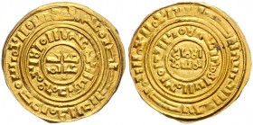 Kreuzfahrerstaaten. 
Königreich Jerusalem. 
ca. 1187-1260. Bezant o.J., GOLD, 3,79 g, geprägt nach dem Vorbild eines Dinars des Fatimiden-Kalifen Al...