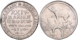 Anhalt/-Bernburg. 
Alexius Friedrich Christian 1796-1834. XXIV Mariengroschen 1796 HS (Silberhütte). J.&nbsp;45, Mann&nbsp;722b, Schön&nbsp;84. . 
...