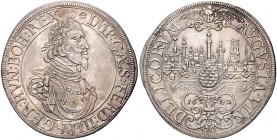 Augsburg, Stadt. 
Taler 1642, Brb. Kaiser Ferdinands III. re./Pyr vor Stadtansicht. Forster&nbsp;292, Davenport&nbsp;5039. . 

minimal just., ss-vz