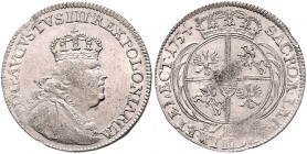 Brandenburg/-Preußen. 
Friedrich II. 1740-1786. 18 Gröscher 1754 EC, preuß. Kriegsgeld, zurückdatiert geprägt unter dem Namen Augusts III. von Polen ...