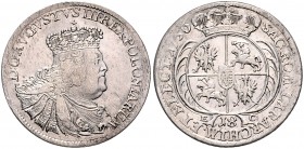 Brandenburg/-Preußen. 
Friedrich II. 1740-1786. 18 Gröscher 1754 EC, preuß. Kriegsgeld, zurückdatiert geprägt unter dem Namen Augusts III. von Polen ...