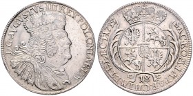 Brandenburg/-Preußen. 
Friedrich II. 1740-1786. 18 Gröscher 1755 EC, preuß. Kriegsgeld, zurückdatiert geprägt unter dem Namen Augusts III. von Polen ...
