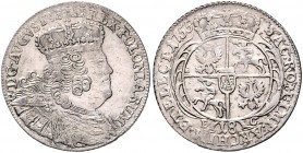 Brandenburg/-Preußen. 
Friedrich II. 1740-1786. 18 Gröscher 1755 EC, preuß. Kriegsgeld, zurückdatiert geprägt unter dem Namen Augusts III. von Polen ...