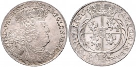 Brandenburg/-Preußen. 
Friedrich II. 1740-1786. 18 Gröscher 1756 EC, preuß. Kriegsgeld, zurückdatiert geprägt unter dem Namen Augusts III. von Polen ...