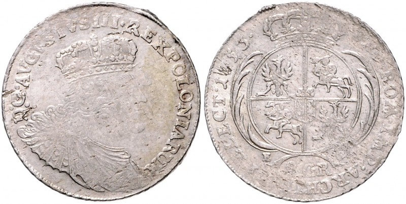 Brandenburg/-Preußen. 
Friedrich II. 1740-1786. 8 Groschen 1753 EC, preuß. Krie...