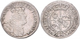 Brandenburg/-Preußen. 
Friedrich II. 1740-1786. 6-Gröscher (Szostak) 1754 EC, preuß. Kriegsgeld, zurückdatiert geprägt unter dem Namen Augusts III. v...