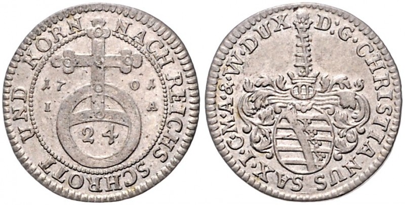 Sachsen/-Eisenberg. 
Christian 1680-1707. Groschen 1701 IA. Gräßler/Walde&nbsp;...