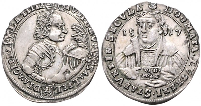 Sachsen/-Saalfeld. 
Johann Ernst VIII. 1680-1729. Groschen 1717, Reformationsju...