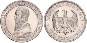 3 Reichsmark 1927, Tübingen\b0. Jaeger&nbsp;328. . 

winzigste Kratzer, vz-stfr
