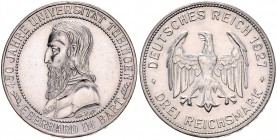 3 Reichsmark 1927, Tübingen\b0. Jaeger&nbsp;328. . 

min. berieben, f. vz/vz