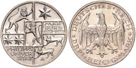 3 Reichsmark 1927, Marburg\b0. Jaeger&nbsp;330. . 

f. stfr/stfr