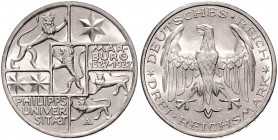 3 Reichsmark 1927, Marburg\b0. Jaeger&nbsp;330. . 

winz. Rdu, vz-stfr