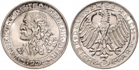 3 Reichsmark 1928, Dürer\b0. Jaeger&nbsp;332. . 

f. stfr/stfr