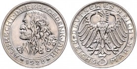 3 Reichsmark 1928, Dürer\b0. Jaeger&nbsp;332. . 

winzigste Kratzer, f. stfr