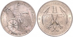 3 Reichsmark 1929, Waldeck\b0. Jaeger&nbsp;337. . 

min. Zaponierungsreste, vz