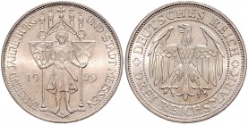 3 Reichsmark 1929, Meißen\b0. Jaeger&nbsp;338. . 

f. stfr/stfr