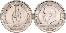 5 Reichsmark 1929 A, Verfassung\b0. Jaeger&nbsp;341. . 

winz. Kratzer, ss-vz