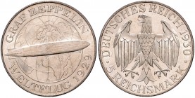 5 Reichsmark 1930 A, Zeppelin\b0. Jaeger&nbsp;343. . 

vz-f. stfr