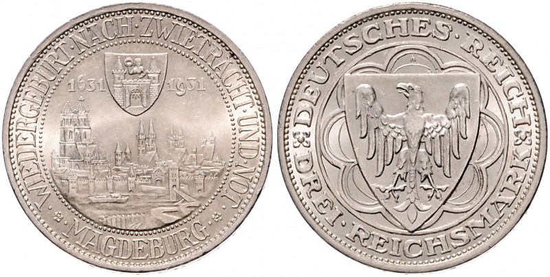 3 Reichsmark 1931, Magdeburg\b0. Jaeger&nbsp;347. . 

winz. Rdu, vz-stfr