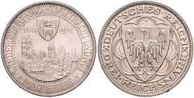 3 Reichsmark 1931, Magdeburg\b0. Jaeger&nbsp;347. . 

winziger Rf., sonst vorzüglich