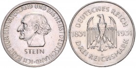 3 Reichsmark 1931, Stein\b0. Jaeger&nbsp;348. . 

winz. Rf., f. vz-vz