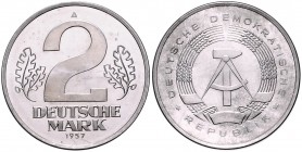 Umlaufmünzen. 
Probe. 2 DM 1957 A, Abschlag in Chrom-Nickel-Stahl, glatter Rand, 29,0 mm, 10,32 g. . 

stfr