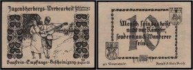 Deutsche Notgeldscheine. 
Berlin. 
Schöneberg-Friedenau, 10 Mark o.D., Baustein-Empfangsbescheinigung, Jugendherbergs-Werbearbeit\b0. Lindman&nbsp;1...
