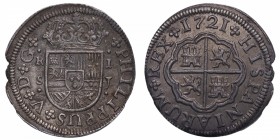 1721. Felipe V (1700-1746). Sevilla. 1 real. Ag. 2,49 g. Rotura de cospel. (EBC). Est.60.