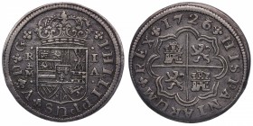 1726 / 7. Felipe V (1700-1746). Madrid. 1 real. Ag. 2,93 g. RARA sobrefecha. EBC-. Est.40.