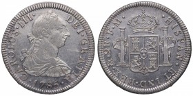 1785. Carlos III (1759-1788). México. 2 reales. Ag. 6,82 g. EBC- / EBC. Est.150.