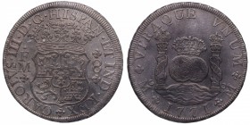 1771. Carlos III (1759-1788). México. 8 reales. F. Ag. Bonita pátina. Muy atractiva. EBC. Est.450.