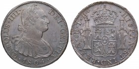 1804. Carlos IV (1788-1808). México. 8 reales. TH. Ag. Bella. Brillo original. EBC+. Est.400.