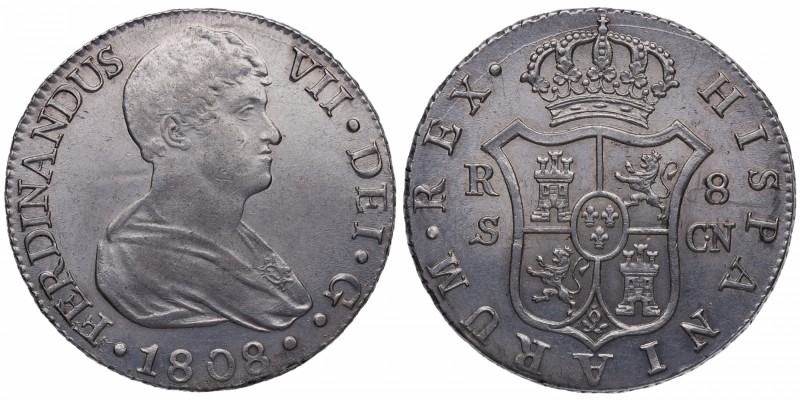1808. Fernando VII (1808-1833). Sevilla. 8 reales. CN. Ag. Bella. Escasa. EBC / ...