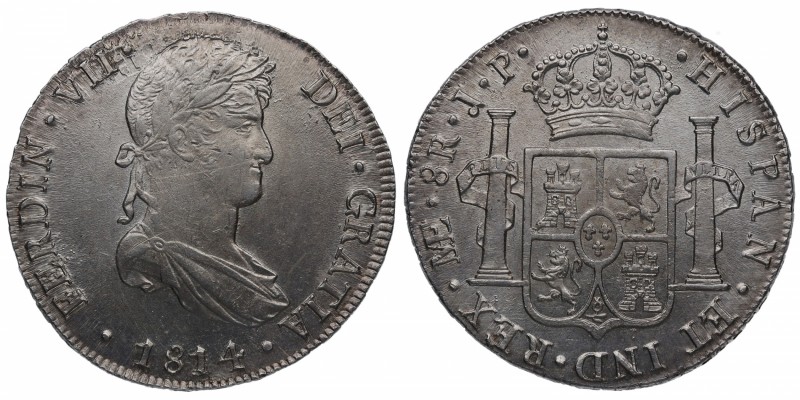 1814. Fernando VII (1808-1833). Lima. 8 reales. Ag. Insignificantes rayitas. EBC...