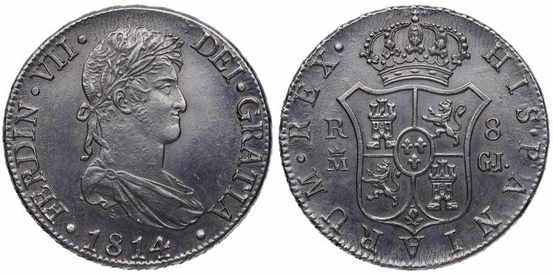 1814. Fernando VII (1808-1833). Madrid . 8 reales. GJ. Ag. EBC. Est.450.