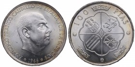 1966*68. Franco (1939-1975). Madrid. 100 pesetas. Ag. Bellísima. Precioso color. FDC. Est.24.