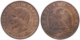 1855. Francia. 5 céntimos. Cu. 4,93 g. SC-. Est.40.
