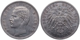 1904. Estados Alemanes. D (Baviera). 5 marcos. KM 915. Ag. LCFF. EBC. Est.65.