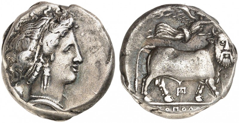 GRIECHISCHE MÜNZEN. KAMPANIEN. - Neapolis. 
Didrachme, 325-241 v. Chr. Nymphenk...