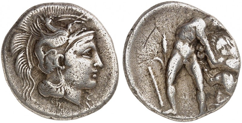 GRIECHISCHE MÜNZEN. LUKANIEN. - Herakleia. 
Didrachme, 370-281 v. Chr. Athenako...