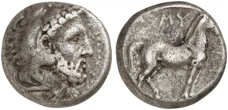 GRIECHISCHE MÜNZEN. KÖNIGREICH MAKEDONIEN. Amyntas III., 389 - 369 v. Chr. 
Did...