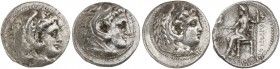 GRIECHISCHE MÜNZEN. KÖNIGREICH MAKEDONIEN. Alexander III., der Große, 336 - 323 v. Chr. 
Lot von 3 Stück: Tetradrachmen, vom vorigen Typ, Mzst. Pella...